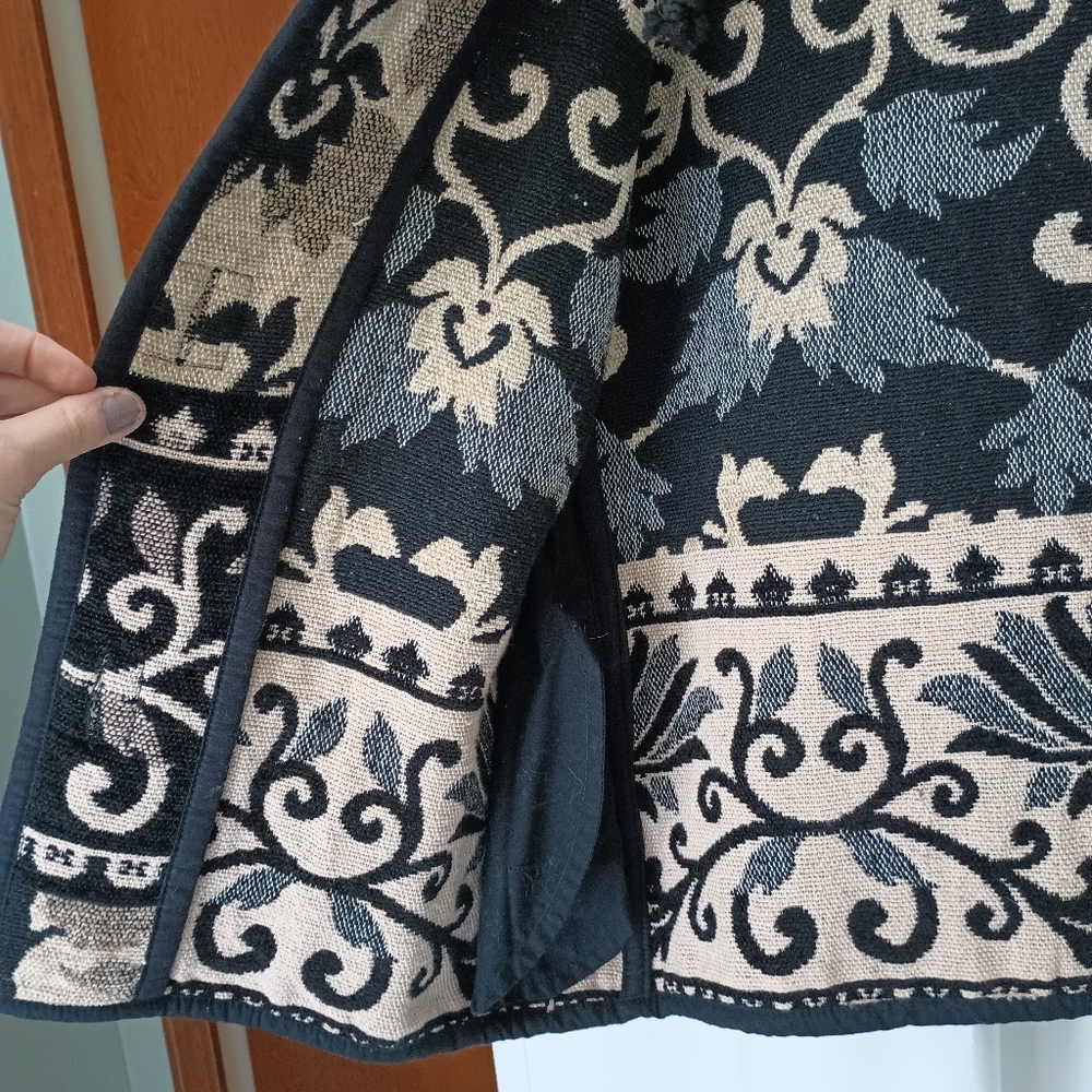 Flashback Vintage Southwestern Jacket Medium Tapestry Art Wood Buttons Navajo - Picture 12 of 15